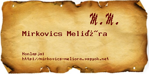 Mirkovics Melióra névjegykártya